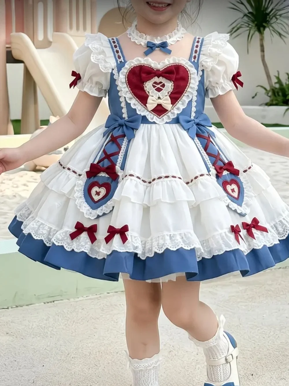 Classic Heart Lace Kids Costume Dress by